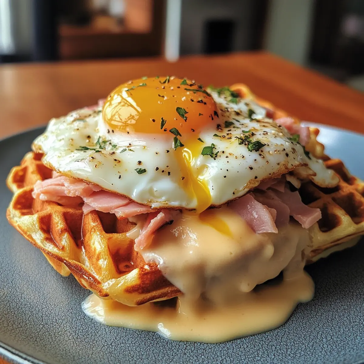 Savory Croque Madame Waffles for Your Brunch Delight