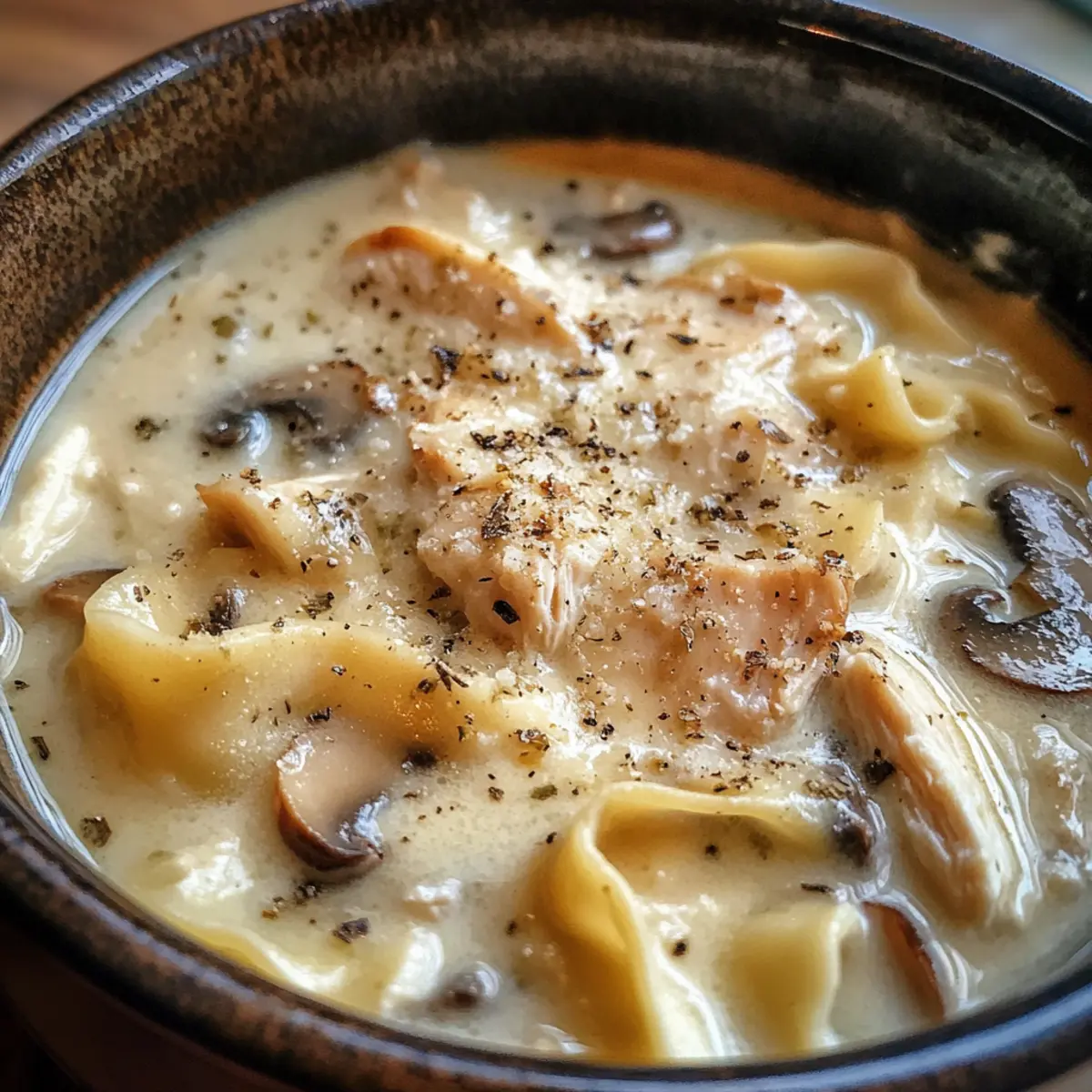Creamy Roasted Garlic White Chicken Lasagna Soup Bliss
