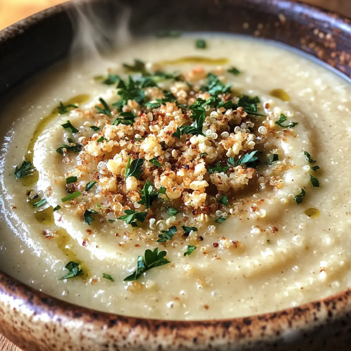 Asiago Roasted Garlic Cauliflower Soup for Cozy Days