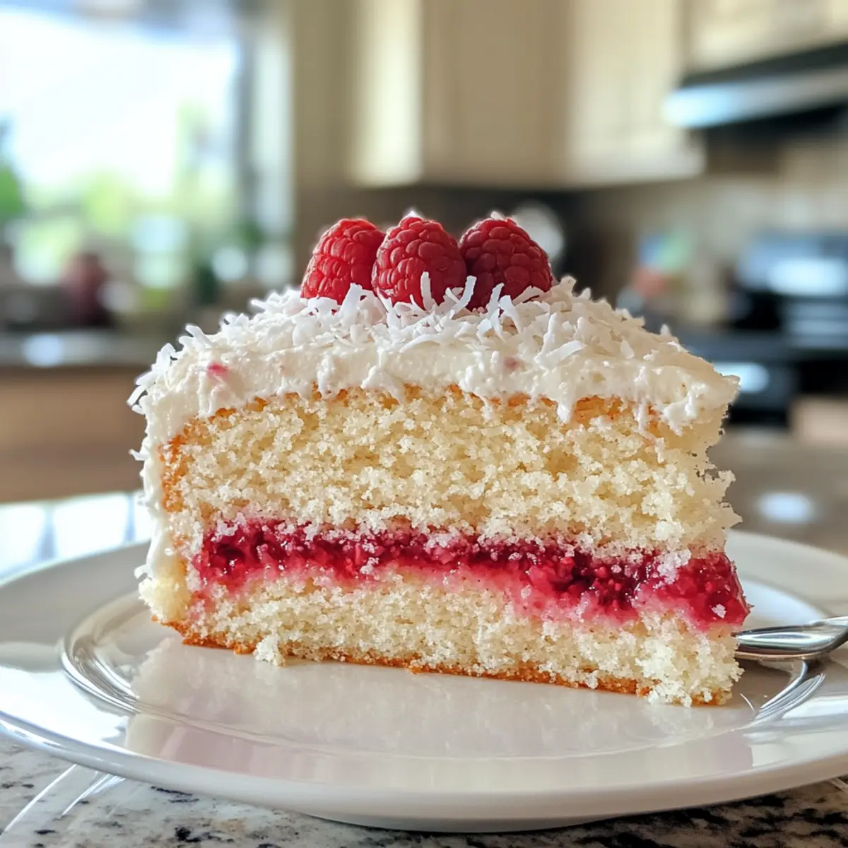 Raspberry Coconut Snowball Cake for a Light Spring Treat