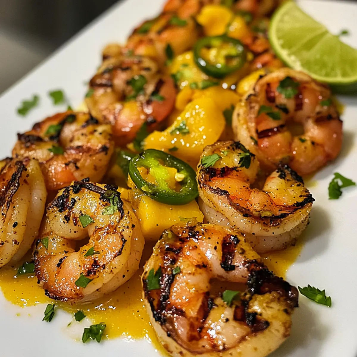 Grilled Shrimp With Spicy Mango Lime Coulis for a Tropical Feast