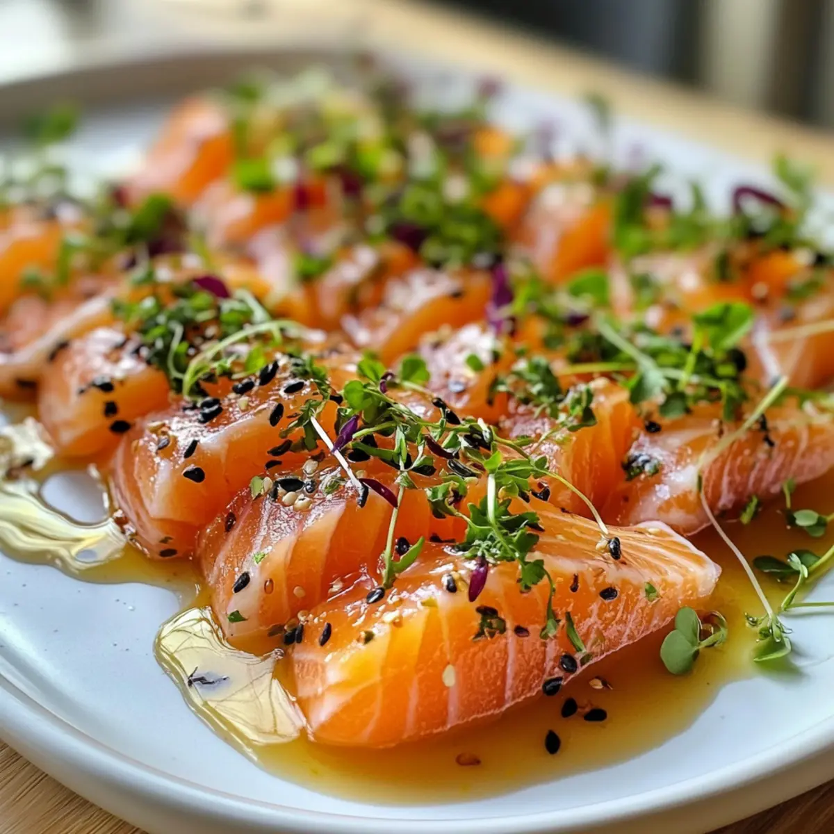 Salmon Crudo with Citrus Soy Dressing: Fresh & Effortless Delight