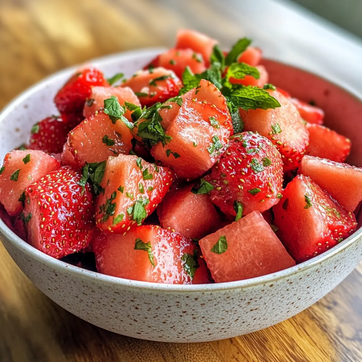 Strawberry Watermelon Salad with Refreshing Honey Bliss