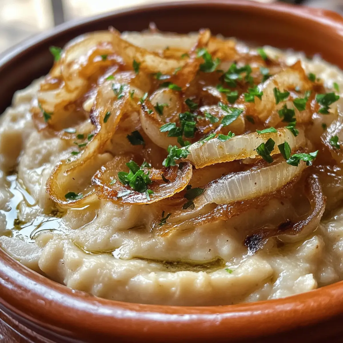 Silky Romanian White Bean Dip with Caramelized Onions Magic