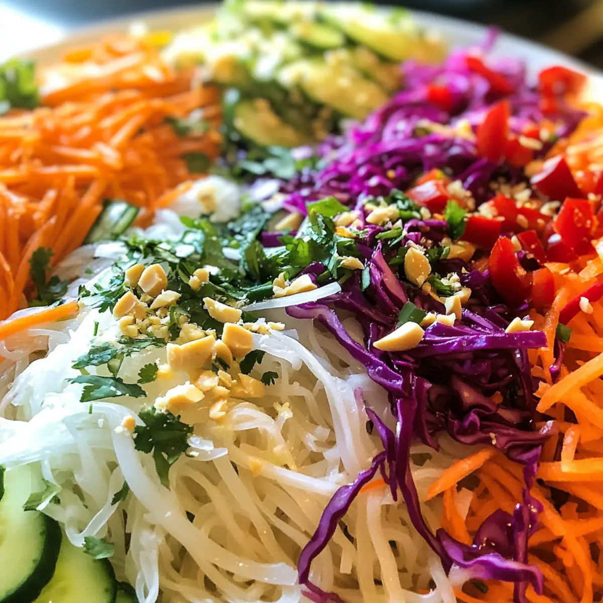 Fresh Spring Roll Salad with Spicy Ginger Dressing Delight