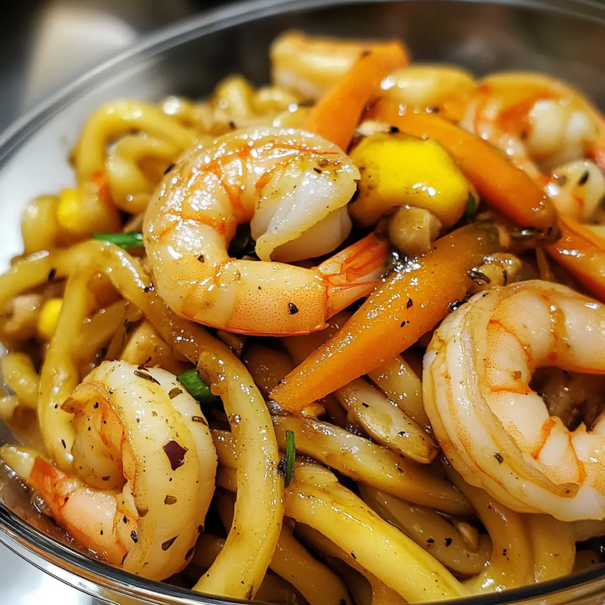 Delicious Yaki Udon with Shrimp Ready in Just 20 Minutes