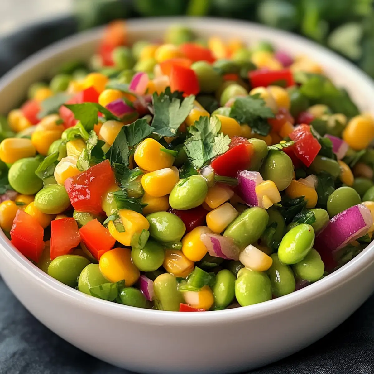 Bright Edamame Salad with Cilantro Lime Dressing Bliss