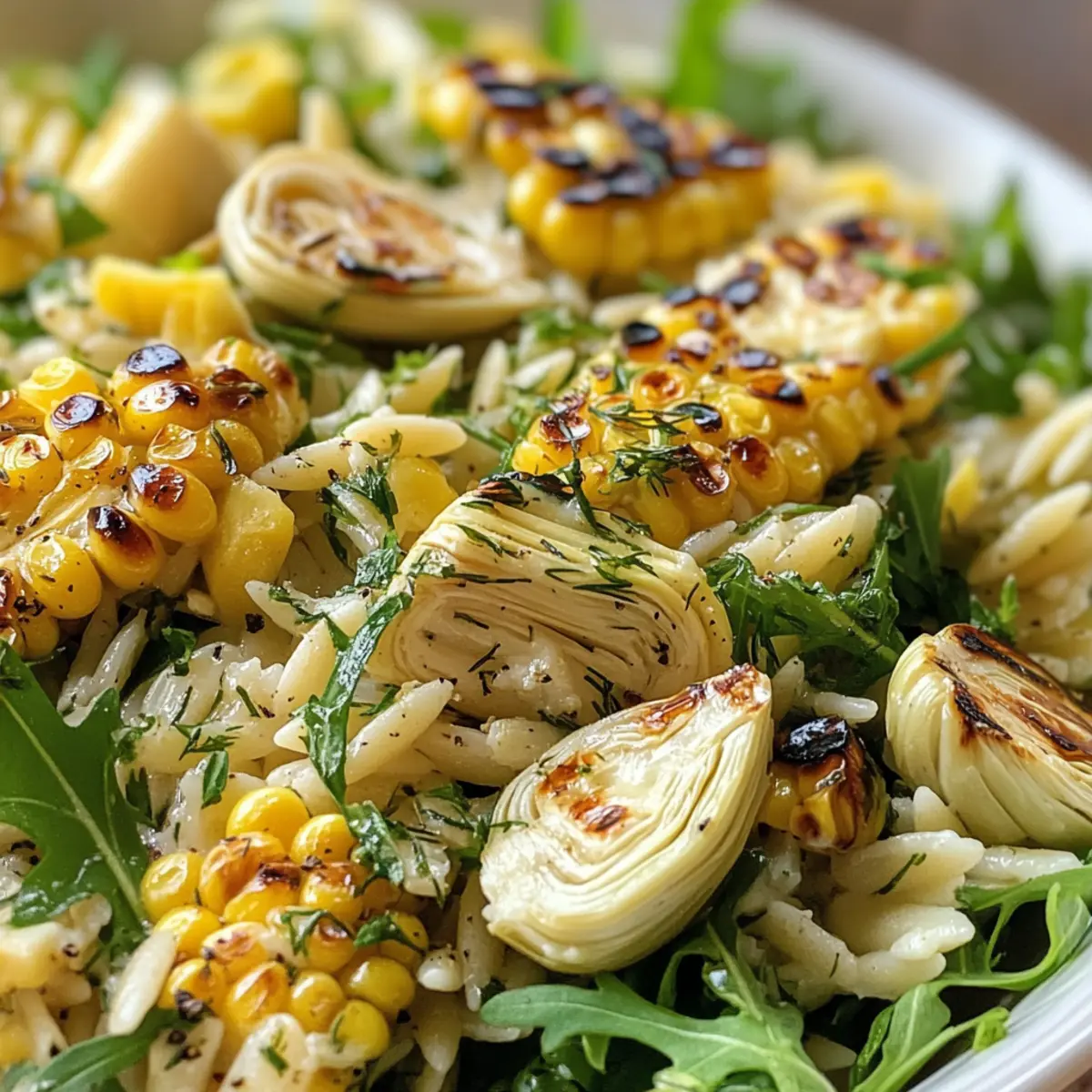 Grilled Corn Orzo Salad with Scallion Dill Dressing Bliss