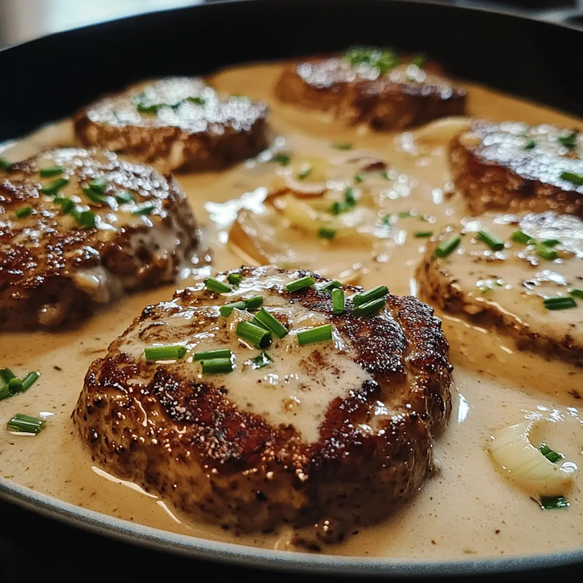 Salisbury Steaks in Horseradish Parmesan Sauce Just Like Home