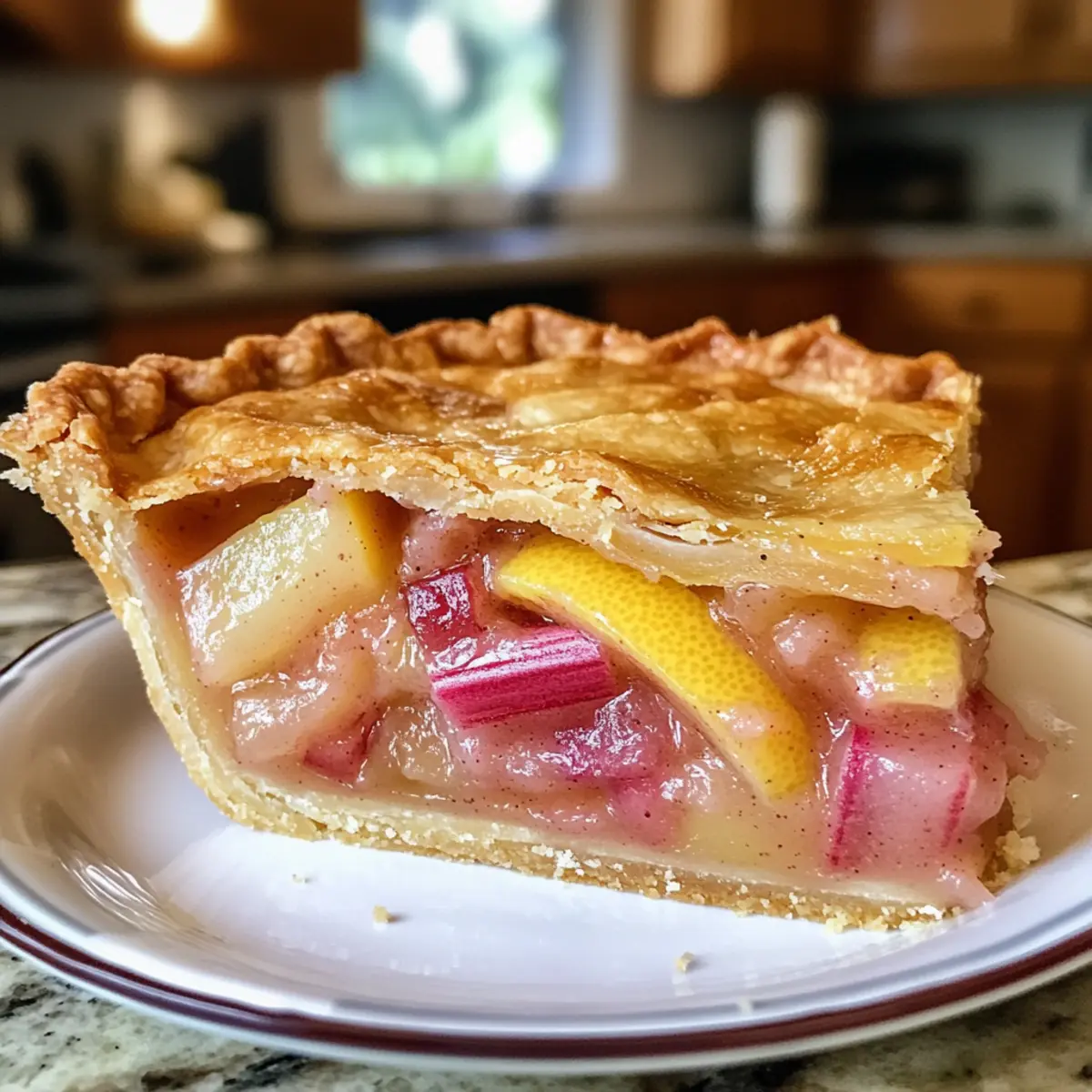 Delicious Rhubarb Lemon Pie with Flaky Cardamom Crust