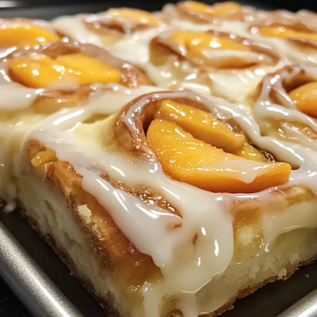 Peach Pie Cinnamon Rolls That Melt in Your Mouth
