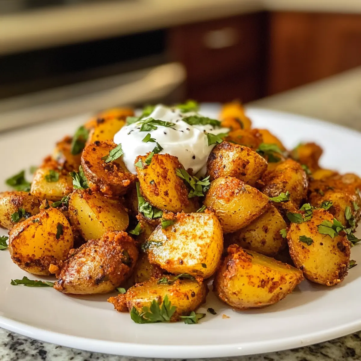 Crispy Chaat Masala Potatoes with Yoghurt for Flavor Lovers