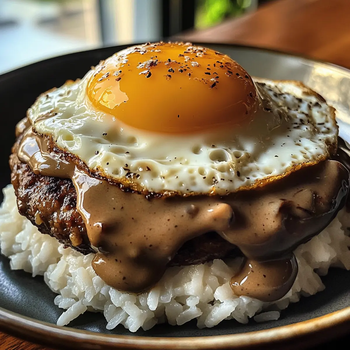 Cozy Hawaiian Loco Moco with Mushroom Gravy Delight