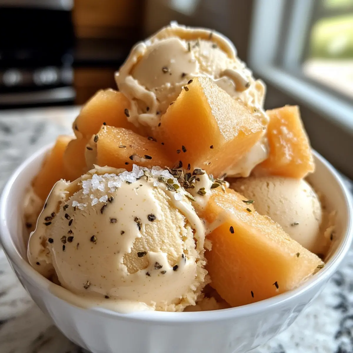 Salted Cantaloupe and Ginger Ice Cream: Refreshing Summer Bliss