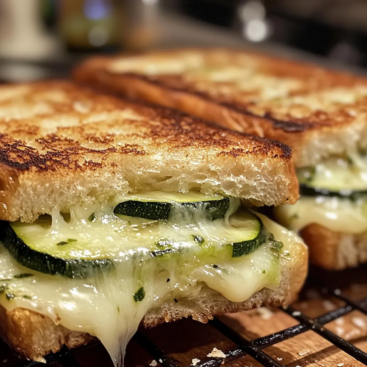 Crispy Zucchini Grilled Cheese with Garlic Butter Bliss