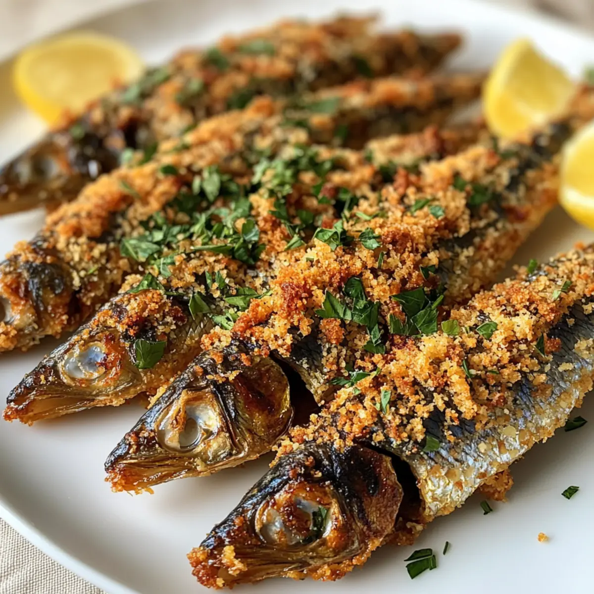 Garlic Herb Crusted Roasted Sardines: Crispy Flavor Delight