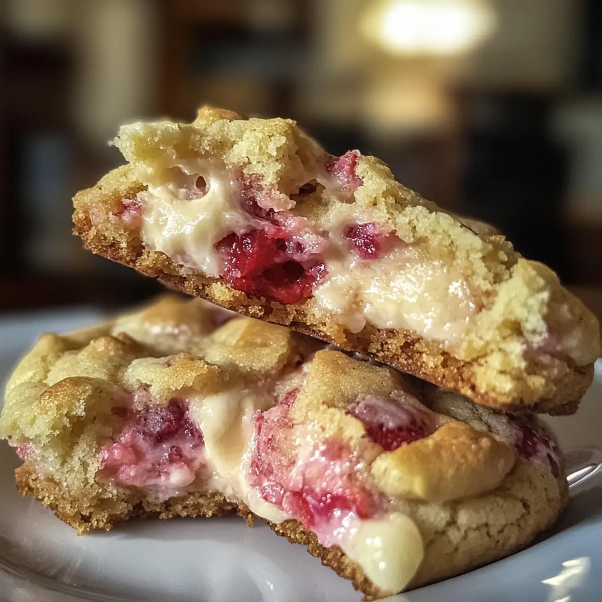 Decadent Strawberry Cheesecake Cookies with a Creamy Center