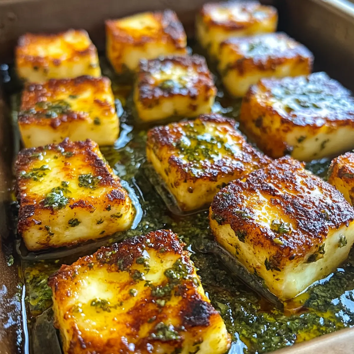 Crispy Halloumi Bites with Mint Vinaigrette Delight